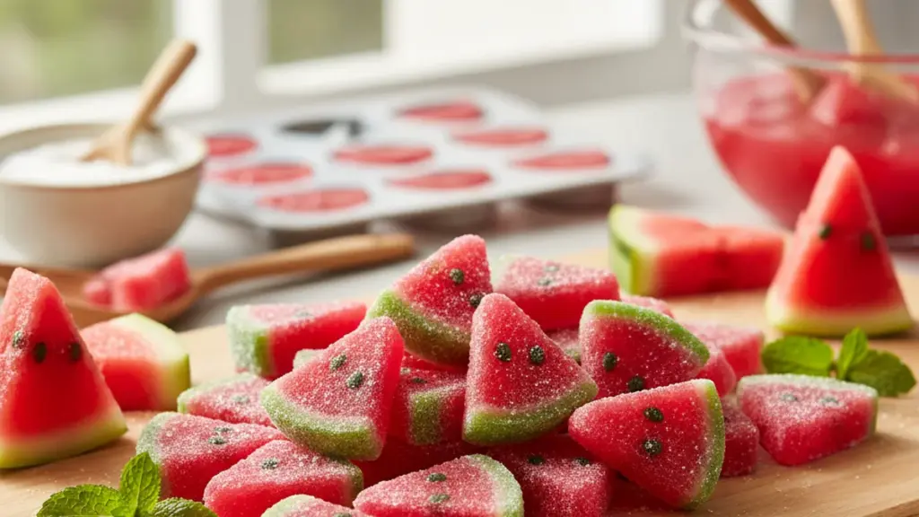 Hausgemachte Wassermelonen-Gummibärchen: Schnelles Rezept